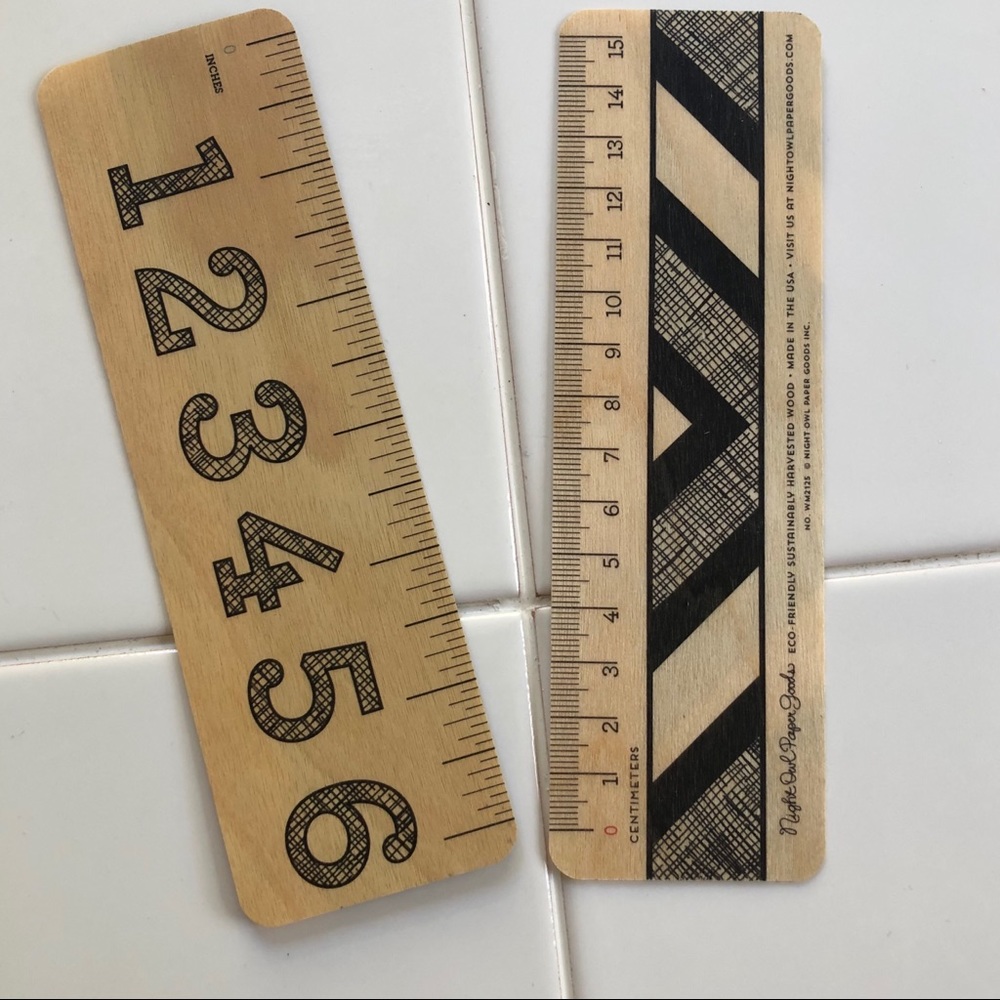 NWT rulers or bookmarks, set of 2, thin wood